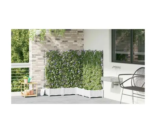 Dārza Pods Ar Trellis 5 Gab. Balts 120X120X125.5 Cm Vidaxl