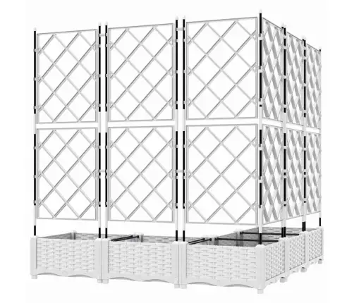 Dārza Pods Ar Trellis 5 Gab. Balts 120X120X125.5 Cm Vidaxl