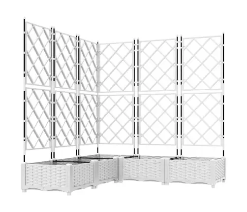 Dārza Pods Ar Trellis 5 Gab. Balts 120X120X125.5 Cm Vidaxl