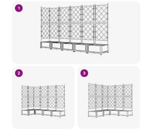 Dārza Pods Ar Trellis 5 Gab. Balts 120X120X125.5 Cm Vidaxl