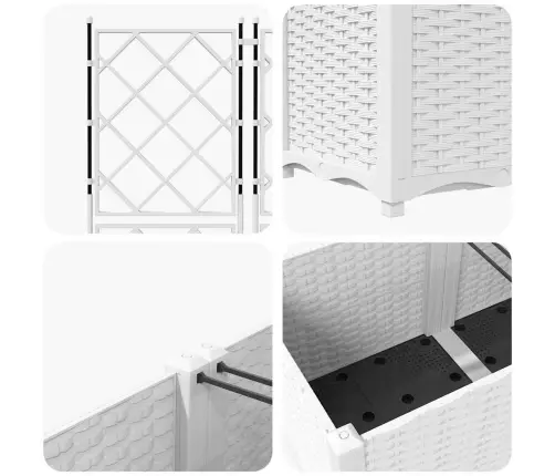 Dārza Stādītājs Ar Trelli 5 Gab. Balts 120X120X143 Cm Vidaxl