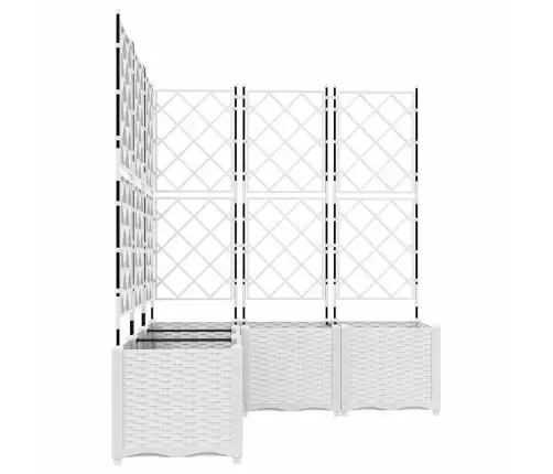 Dārza Stādītājs Ar Trelli 5 Gab. Balts 120X120X143 Cm Vidaxl