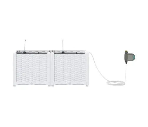 Dārza Podi 1 Gb Pinuma Raksts Balts 80 X 40 X 37.5 Cm Plastmasa Vidaxl