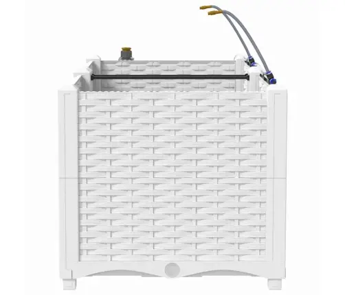 Dārza Podi 1 Gb Pinuma Raksts Balts 80 X 40 X 37.5 Cm Plastmasa Vidaxl