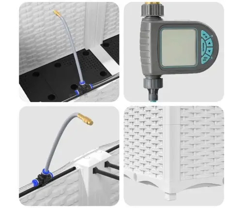 Dārza Podi 1 Gb Balts 160 X 40 X 37.5 Cm Plastmasa Vidaxl