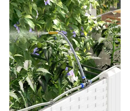 Dārza Podi 1 Gb Režģa Raksts Ar Uzglabāšanu Balts 80 X 40 X 142 Cm Plastmasa Vidaxl