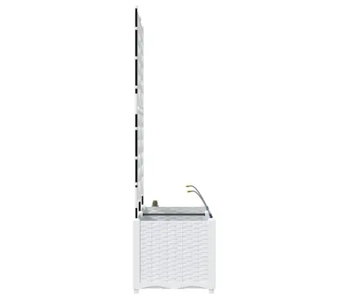 Dārza Podi 1 Gb Režģa Raksts Ar Uzglabāšanu Balts 80 X 40 X 142 Cm Plastmasa Vidaxl