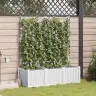 Dārza Podi 1 Gb Režģa Raksts Balts 120 X 40 X 142 Cm Plastmasa Vidaxl