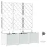 Dārza Podi 1 Gb Režģa Raksts Balts 120 X 40 X 142 Cm Plastmasa Vidaxl