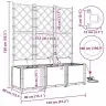 Dārza Podi 1 Gb Režģa Raksts Balts 120 X 40 X 142 Cm Plastmasa Vidaxl