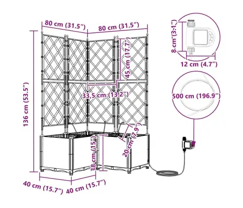 Aia Istutuspot 3 Pcs Valge Teras
