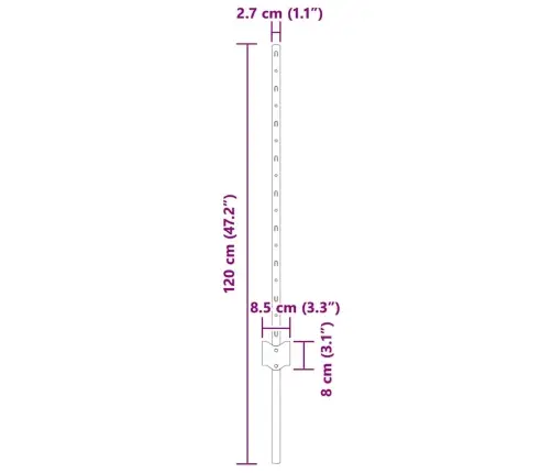 Tvorelės Stulpas 5 Pcs Žalia 120 Cm Plienas