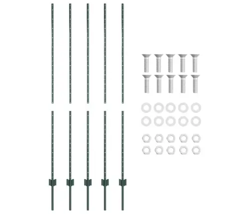 Žoga Āķis 5 Pcs Zaļa 150 Cm Tērauds Vidaxl