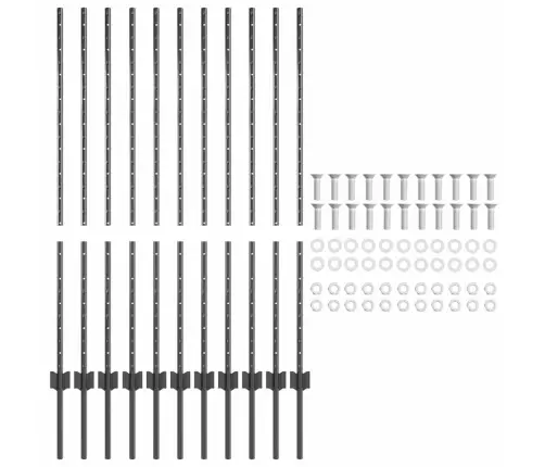 Žoga Āķis 11 Pcs Pelēka 120 Cm Tērauds Vidaxl