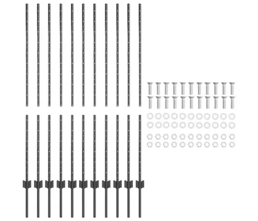 Žoga Āķis 11 Pcs Pelēka 140 Cm Tērauds Vidaxl