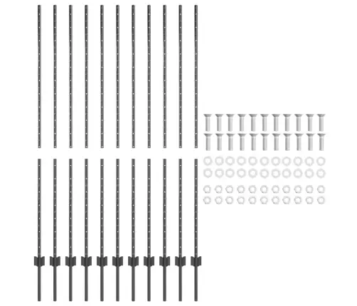 Tvorelės Stulpas 11 Pcs Pilka 160 Cm Plienas