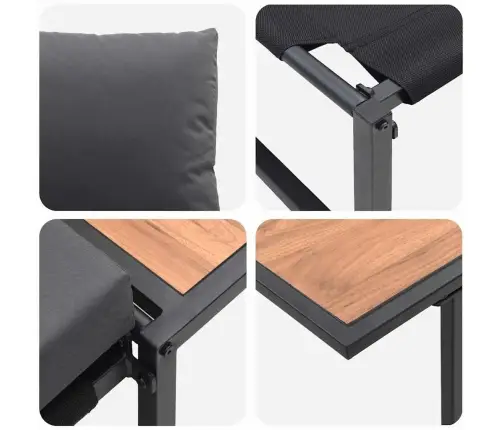 2 Gabalu Dārza Ēdamgalds Ar Vienvietīgu Sēdekli Un Antracīta Spilveniem Vidaxl