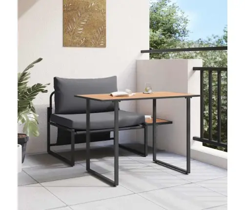 2 Gabalu Dārza Ēdamgalds Ar Vienvietīgu Sēdekli Un Antracīta Spilveniem Vidaxl