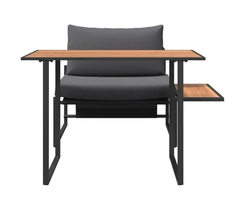 2 Gabalu Dārza Ēdamgalds Ar Vienvietīgu Sēdekli Un Antracīta Spilveniem Vidaxl