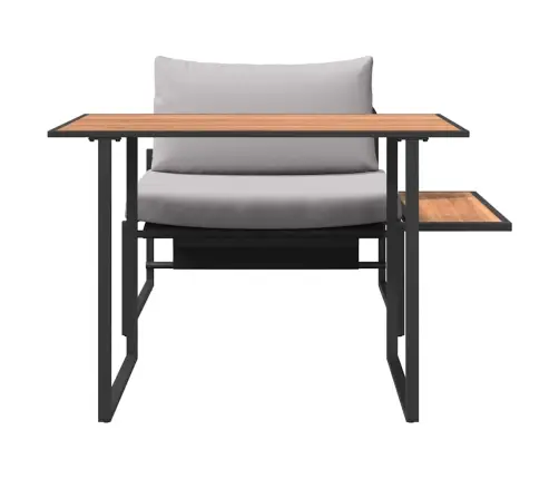 Lauko Plieniniai Sėdimieji 2 Pcs Šviesiai Pilka Plienas