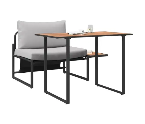 Lauko Plieniniai Sėdimieji 2 Pcs Šviesiai Pilka Plienas