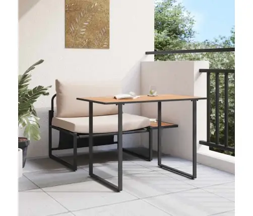 2 Daļīgs Dārza Ēdamais Komplekts Ar Pelēkbrūnajiem Spilveniem Vidaxl