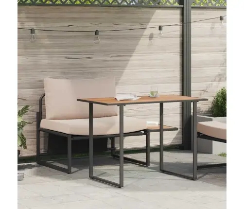 2 Daļīgs Dārza Ēdamais Komplekts Ar Pelēkbrūnajiem Spilveniem Vidaxl