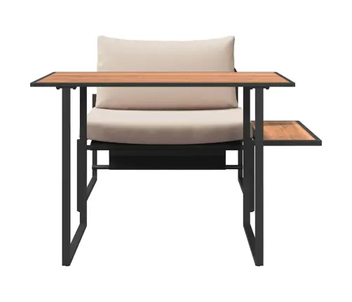 2 Daļīgs Dārza Ēdamais Komplekts Ar Pelēkbrūnajiem Spilveniem Vidaxl