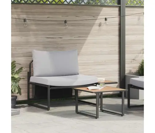 2 Daļu Dārza Dīvānu Komplekts Vienvietīgs Ar Gaiši Pelēkiem Spilveniem Vidaxl