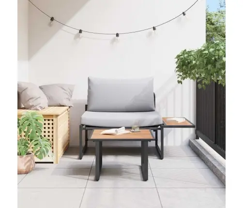 2 Daļu Dārza Dīvānu Komplekts Vienvietīgs Ar Gaiši Pelēkiem Spilveniem Vidaxl