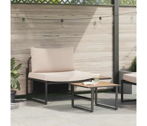 2 Gabalu Dārza Dīvāna Komplekts Vienvietīgs Ar Pelēkbrūnu Spilvenu Vidaxl