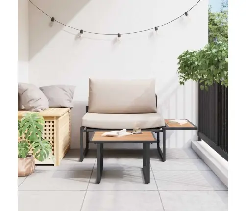 2 Gabalu Dārza Dīvāna Komplekts Vienvietīgs Ar Pelēkbrūnu Spilvenu Vidaxl