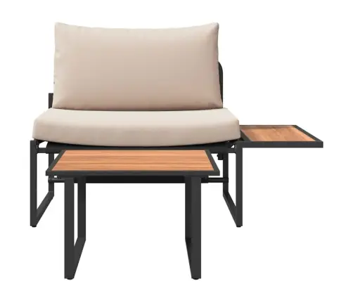 2 Gabalu Dārza Dīvāna Komplekts Vienvietīgs Ar Pelēkbrūnu Spilvenu Vidaxl