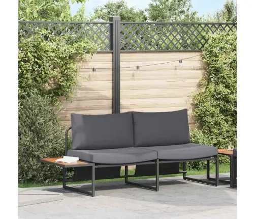 2-Vietīgs Dārza Dīvāns Ar Antracīta Spilveniem Vidaxl