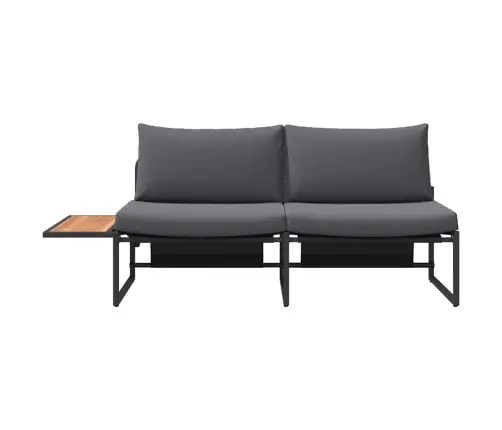 2-Vietīgs Dārza Dīvāns Ar Antracīta Spilveniem Vidaxl