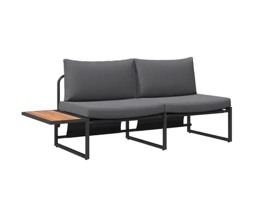 2-Vietīgs Dārza Dīvāns Ar Antracīta Spilveniem Vidaxl
