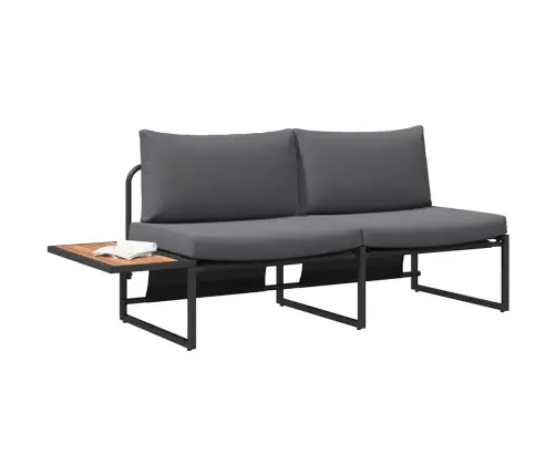 2-Vietīgs Dārza Dīvāns Ar Antracīta Spilveniem Vidaxl