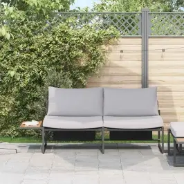 Dārza Dīvāns Ar Spilvenu Brūna 200.5 X 70 X 85.5Cm Metāla Vidaxl