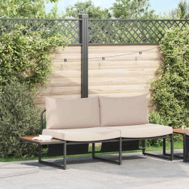 Dārza Dīvāns Ar Spilvenu Brūna 200.5 X 70 X 85.5Cm Metāla Vidaxl