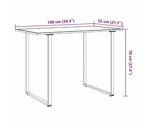 Dārza Galds Pelēks 100X55X70 Cm Dpc Un Tērauds Vidaxl