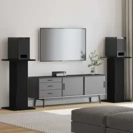 Skaļruņu Statīvi 2 Pcs Melns Ozolkoks 30 X 30 X 60 Cm Vidaxl