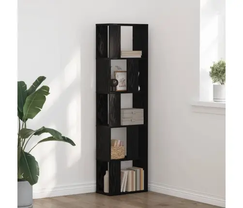 Grāmatu Plaukts Melns Ozols 45 X 23.5 X 162.5 Cm Vidaxl