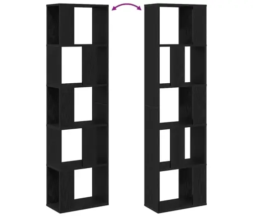 Grāmatu Plaukts Melns Ozols 45 X 23.5 X 162.5 Cm Vidaxl