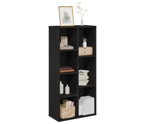 Grāmatu Plaukts Melns Ozols 50 X 25 X 105 Cm Inženierijas Koks Vidaxl