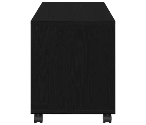 Galdiņš Ar Riteņiem Melna Ozolkoka 72X33X42,5 Cm Inženiertehniskā Koka Vidaxl