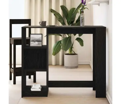 Baro Stalas Juodas Ąžuolas 124 X 46 X 103.5 Cm Apdirbta Mediena