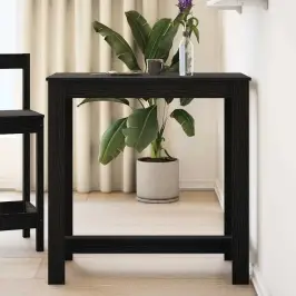Bāra Galds Melns Ozolkoks 102 X 50 X 103.5 Cm Inženierijas Koks Vidaxl