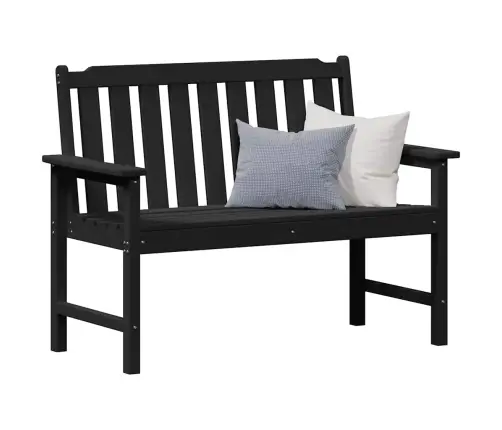 Dārza Sols Ar Spilvenu Melna 120 X 59 X 88Cm Hdpe Vidaxl