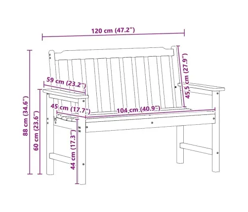 Dārza Sols Ar Spilvenu Gaiši Pelēks 120 X 59 X 88Cm Hdpe Vidaxl