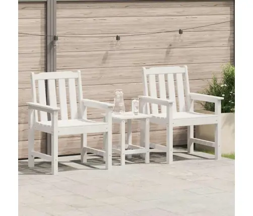Dārza Ēdamkrēsls 2 Pcs Balts 65.5 X 59 X 88Cm Hdpe Vidaxl